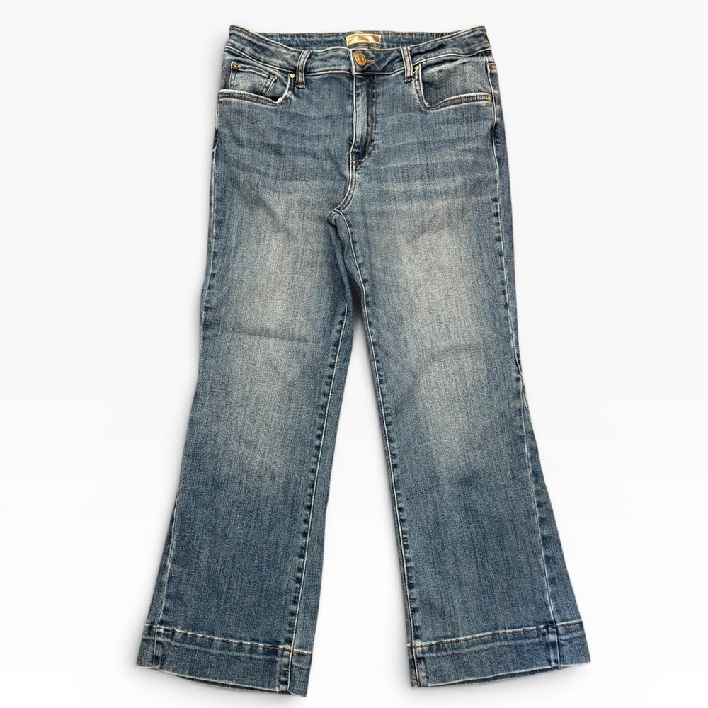 Kut from the Kloth Kelsey High Rise Ankle Flare Jeans Trousers Medium Wash SZ 8